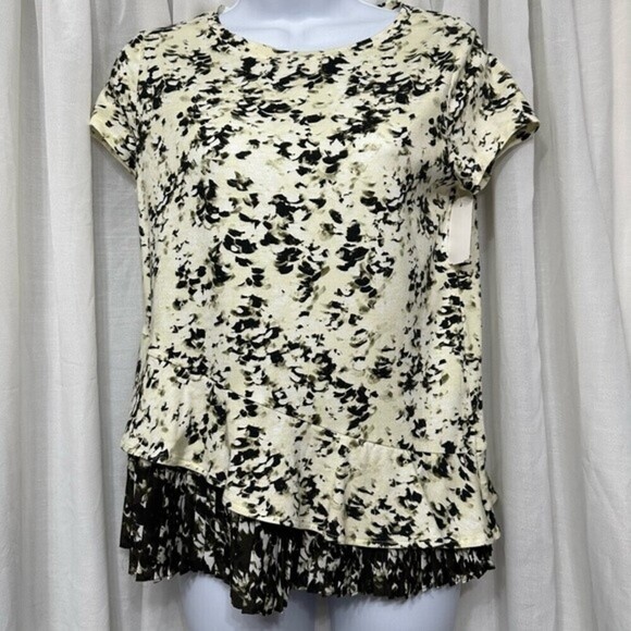Simply Vera Wang PXS Ruffled Short Sleeve‎ Sprinkled Pattern Top - Picture 10 of 12
